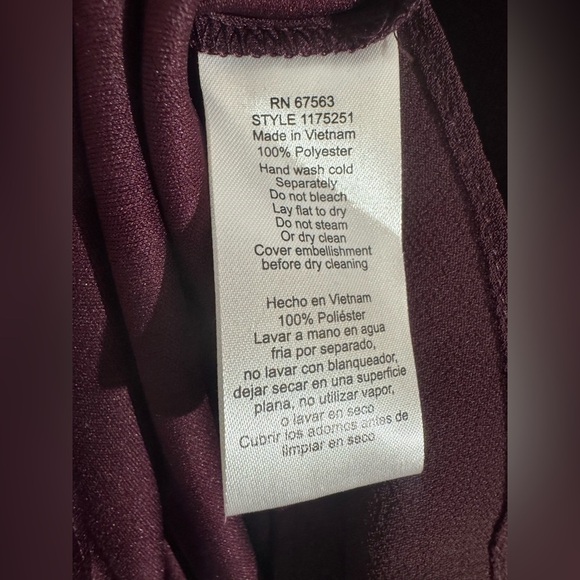 SLNY High Low Sundress with Flutter Sleeves in “Fig” Size 10P - Picture 4 of 5